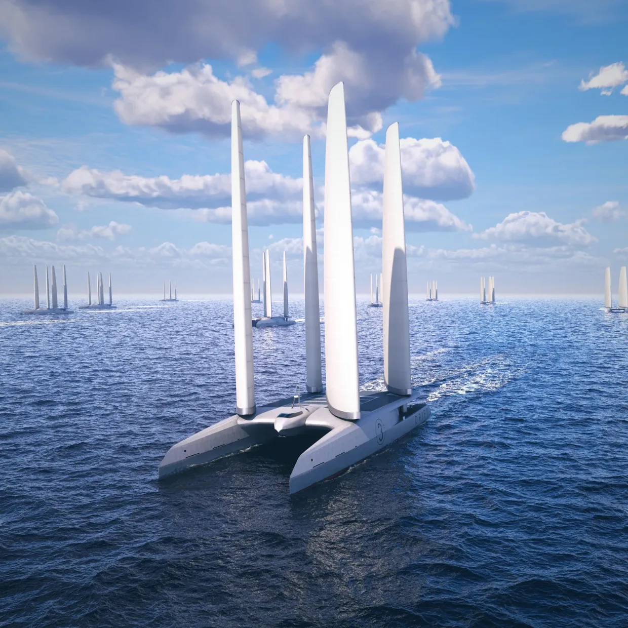 A flotilla of energy-harvesting ships